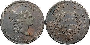 1/2 Cent Estados Unidos de América (1776 - ) Cobre 