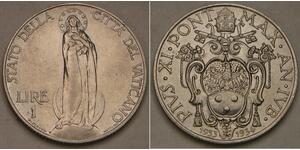 VATICAN 1 Lira 1933 - Nickel - Jubilee - Pope Pius XI. - aUNC - 4234 *