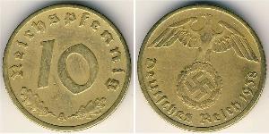 10 Reichpfennig Nazi Germany (1933-1945) Brass 
