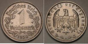 GERMANY (3rd Reich) 1 Reichsmark 1938 A - Nickel - aUNC - 2120 *