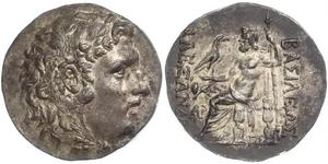 Makedonien, Hellenistische Dynasten. Alexander III. der Große -336--323. Tetradrachme. 16,33 g. Herakleskopf mit Löwenfell nach rechts / Zeus thront nach links mit Adler und Zepter, Beizeichen AP ...