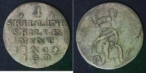 NORWAY 4 Skilling 1809 IGP - Silver 0.250 - 1495