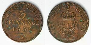 PRUSSIA (German State) 3 Pfennig 1856 A - Copper - Friedrich Wilhelm IV. - 743