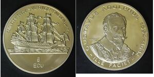 SWEDEN 5 ECU 1992 - Copper/Nickel - Carl XVI. Gustaf - aUNC - 4189