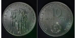 GERMANY (DDR) 10 Mark 1986 A - Copper/Nickel - Birth of Ernst Thalmann - 347