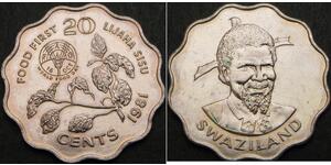 SWAZILAND 20 Cents 1981 - FAO - aUNC - 2472 