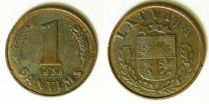 LATVIA 1 Santims 1938 - Bronze - aUNC - 3880
