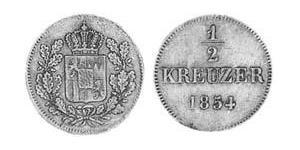 1/2 Kreuzer Regno di Baviera (1806 - 1918) Rame Massimiliano II di Baviera(1811 - 1864)