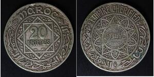 MOROCCO 20 Francs AH 1347 (a) - Silver 0.680 - Mohammed V. - VF - 1617