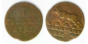 ANHALT BERNBURG 1 Pfennig 1793 - Copper - Friedrich Albrecht - 740