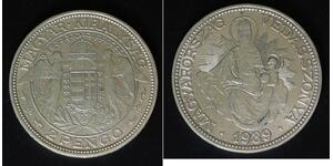 HUNGARY 2 Pengo 1939 BP - Silver 0.640 - XF - 3177