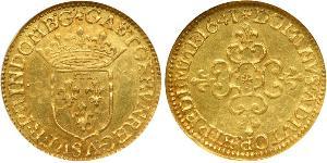 1 Экю Королевство Франция (843-1791) Золото Гастон Орлеанский (1608 - 1660)