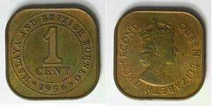 MALAYA AND BRITISH BORNEO 1 Cents 1956 - Bronze - Elizabeth II. - XF/aUNC - 366