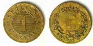 DENMARK 1 Skilling Rigsmont 1856 - Bronze - Frederik VII. - VF - 4473