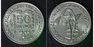 WEST AFRICAN STATES 50 Francs 1972 - Copper/Nickel - F.A.O. - aUNC - 4436