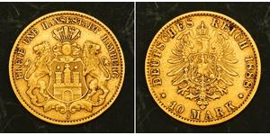 10 Mark 汉堡 金 