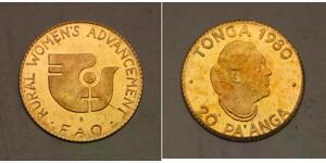 TONGA 20 Paanga 1980 - Gold 0.917 - F. A. O. / Rural Women's Advancement - 130 *