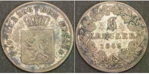 HESSE-DARMSTADT (German State) 6 Kreuzer 1846 - Billon - F - 3310 