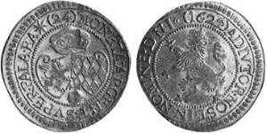 24 Kreuzer Ducato di Baviera (907 - 1623) Argento Massimiliano I di Baviera (elettore)(1573 – 1651)
