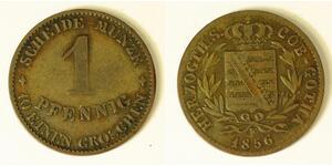 SAXE COBURG GOTHA (German State) 1 Pfennig 1856 F - Copper - Ernst I. - 393