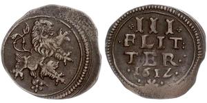 Braunschweig-Wolfenbüttel. Friedrich Ulrich 1613-1634. Kipper Cu 3 Flitter 1621. Mit falscher Jahreszahl 16IZ. Löwe nach rechts. Welter zu 1354. Sehr schön