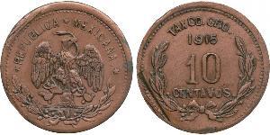 † WORLD COINS, CENTRAL AND SOUTH AMERICA, MEXICO Revolutionary Coinage, Guerrero, revolutionary issues, Emiliano Zapata, Copper 10-Centavos, 1915 GRO, Silver Peso, 1914 GRO (KM 637.2, 641); Atlix ...