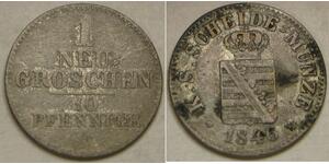 SAXONY (German Kingdom) 1 Groschen 1846 F - Billon / Silver 0.229 - VF - 4089 *