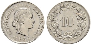 10 Centime / 10 Rappen Suiza Níquel/Cobre 