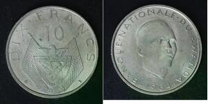 RWANDA 10 Francs 1964 - Copper/Nickel - VF - 612