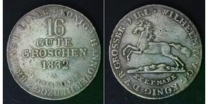 HANNOVER 16 Gute Groschen 1832 A - Silver 0.993 - Wilhelm IV. - F/VF - 3399