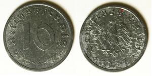 GERMANY (Third Reich) 10 Reichspfennig 1947F - Zinc - aUNC - 3861