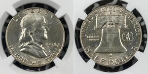 1954-D U.S. 50 Cents Franklin Half Dollar NGC MS62 Lot#HP481 Silver! Nice UNC!
