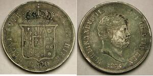 NAPLES / NAPOLI (Italian State) 120 Grana 1854 - Silver 0.833 - VF - 2103 *