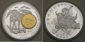 LIBERIA 1 Dollar 2002 Proof - Silver plated Cu - European Currency / Germany *