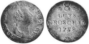 1 Groschen Principado de Anhalt-Zerbst  (1544 - 1796) Plata Frederick Augustus, Prince of Anhalt-Zerbst(1734 – 1793)