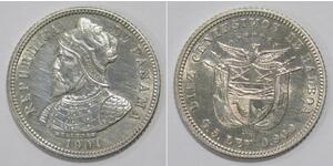 PANAMA 10 CENTESIMOS DE BALBOA VASCO NUNEZ BUST 90% SILVER WORLD COIN 1904 