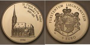 LIECHTENSTEIN 5 Euro 1996 CHI - Cu-Ni - St. Florian Church in Vaduz - UNC -3618*
