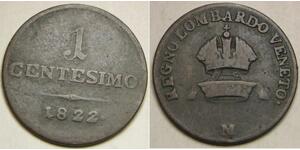 LOMBARDY VENETIA (Italy) 1 Centesimo 1822 M - Copper - Franz I. - VF - 2002 *