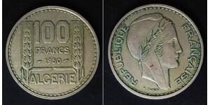 ALGERIA 100 Francs 1950 - Copper/Nickel - VF - 1623