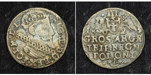  
 1623, Poland, Sigismund III Vasa. Silver 3 Groschen (Trojak) Coin. Krakow mint!    Mint Year: 1623 Reference: Iger K.23.1a.  Mint Place: Krakow (Krakau)  Denomination: 3 Groszy (Trojak)  Condi ...