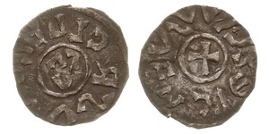 Poland - Boleslaus I the Brave 992-1025; denar typu venciezlavvs, 995-1004 r., mennica w Wielkopolsce; Aw: Wewnątrz obwódki litery CVV (zniekształcone DVX), wokoło wstecznie RCLLELRVVS (zniekszta ...