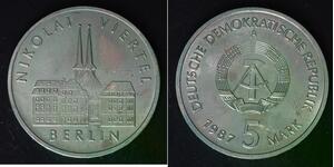 GERMANY (DDR) 5 Mark 1987 A - Copper/Zinc/Nickel - Berlin Nikolai Quarter - 321