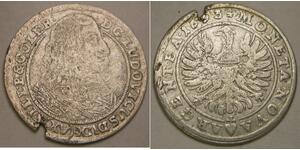 SILESIA LIEGNITZ BRIEG 15 Kreuzer 1663 - Silver - Ludwig IV. - VF - 2620 *