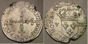 FRANCE 1/8 Ecu 1587 - Silver 0.917 - Henri III. - VF+ - 3621 *