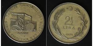 TURKEY 2-1/2 Lira 1970 - Stainless Steel - F.A.O. - aUNC - 3763