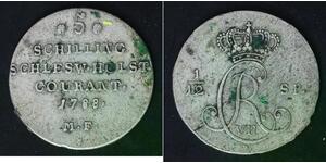 SCHLESWIG HOLSTEIN 5 Schilling 1788 MF - Silver 0.500 - Christian VII. - 476