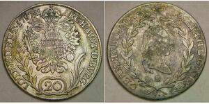 AUSTRIA (Empire) 20 Kreuzer 1787 B - Silver 0.583 - Joseph II. - VF/XF - 3217 *