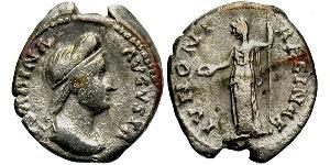 1 Денарий Римская империя (27BC-395) Серебро Вибия Сабина (83-137)