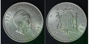 ZAMBIA 5 Shillings 1965 - Copper/Nickel - 1st Anniversary of Independence - 1996