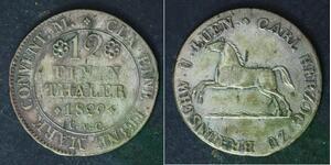 BRUNSWICK WOLFENBUTTEL 1/12 Thaler 1829 CvC - Billon - Karl II. - VF - 2405
